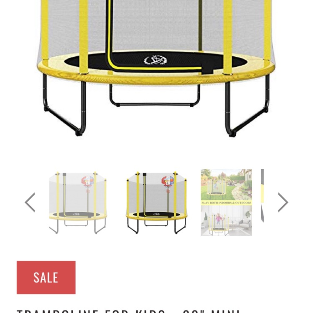 60” Mini trampoline with safety Net and Basketball Hoop